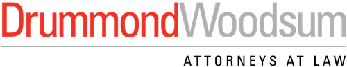 Logo of Drummond Woodsum in red stylized font.