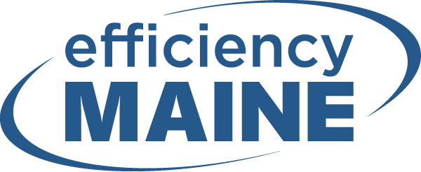 Logo of Efficiency Maine in blue text within an elliptical outline.