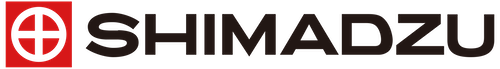 "Shimadzu Corporation logo with a red square and circular symbol next to text."