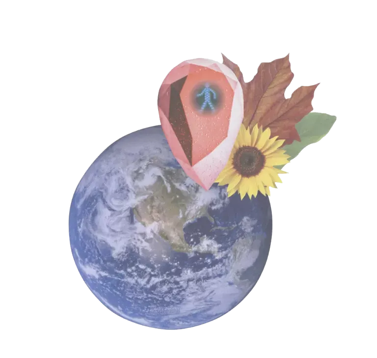 artistic collage depicting earth